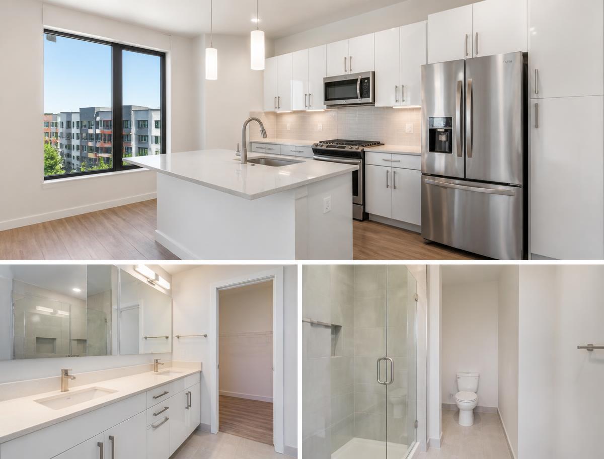 Immaculate vacant apartment kitchen and bathroom cleaned and ready for a new resident